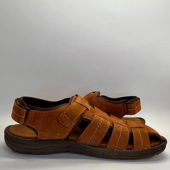 Propet Joseph Brown Fisherman Sandals Mens Size 15M Leather Comfort Hook Loop - Picture 7 of 15